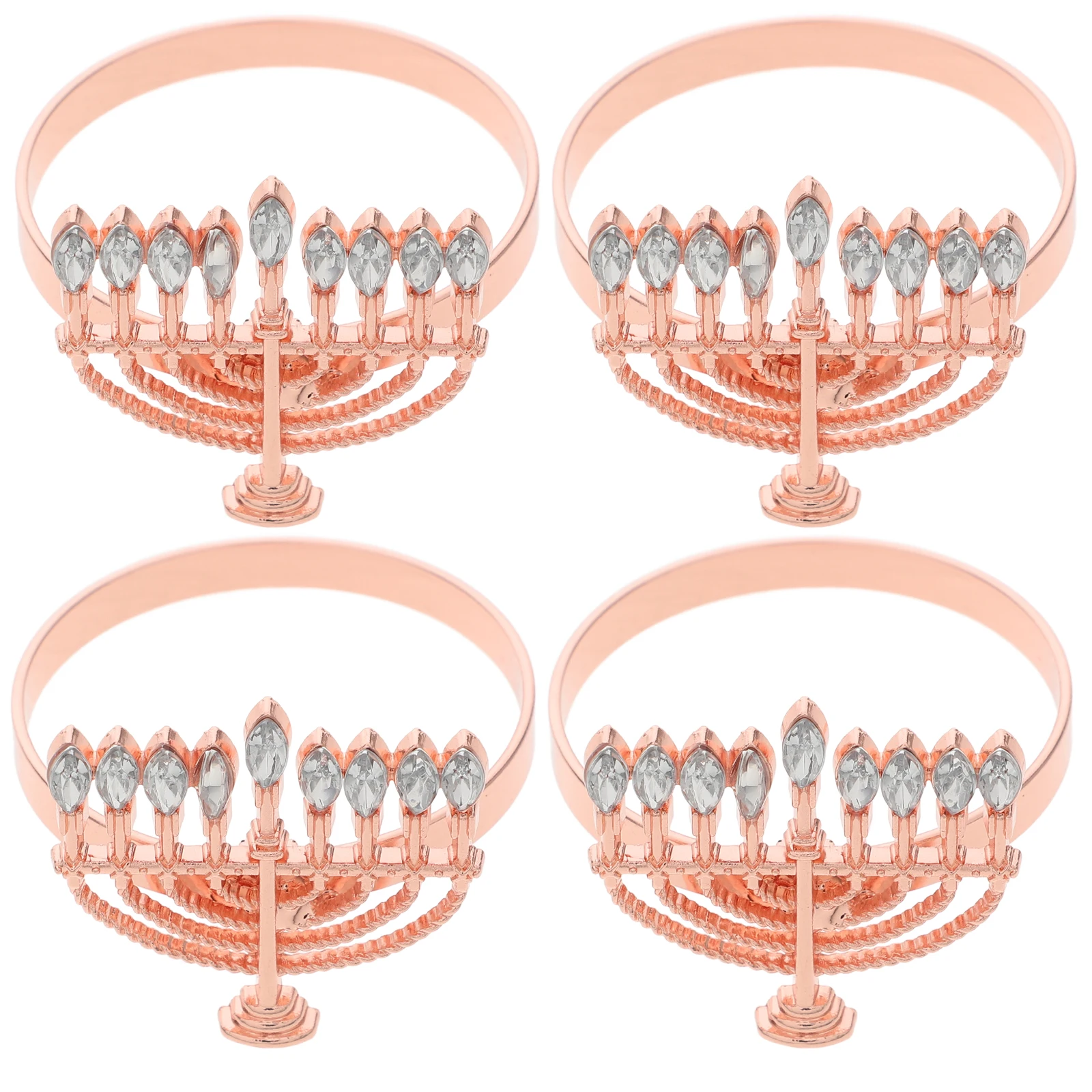 

4 Pcs Ring Napkin European Buckle Delicate Bulk Rings Alloy Serviette Rose Gold Decorative Buckles