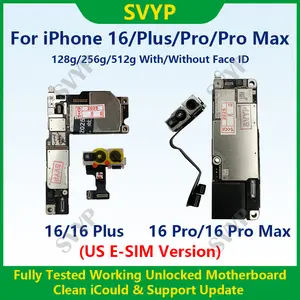 Fully Tested 100%Working Motherboard iPhone 16 Pro Max Mainboard With Face ID Unlocked And Cleaned iCloud US E SIM Version