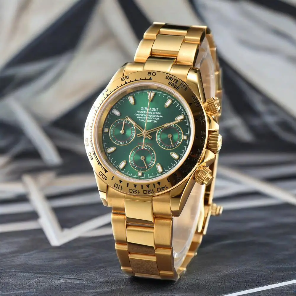 Luxury Sports Quartz Watch Sapphire Glass 316L stainless steel waterproof for men's custom watches with VK63 watch movement