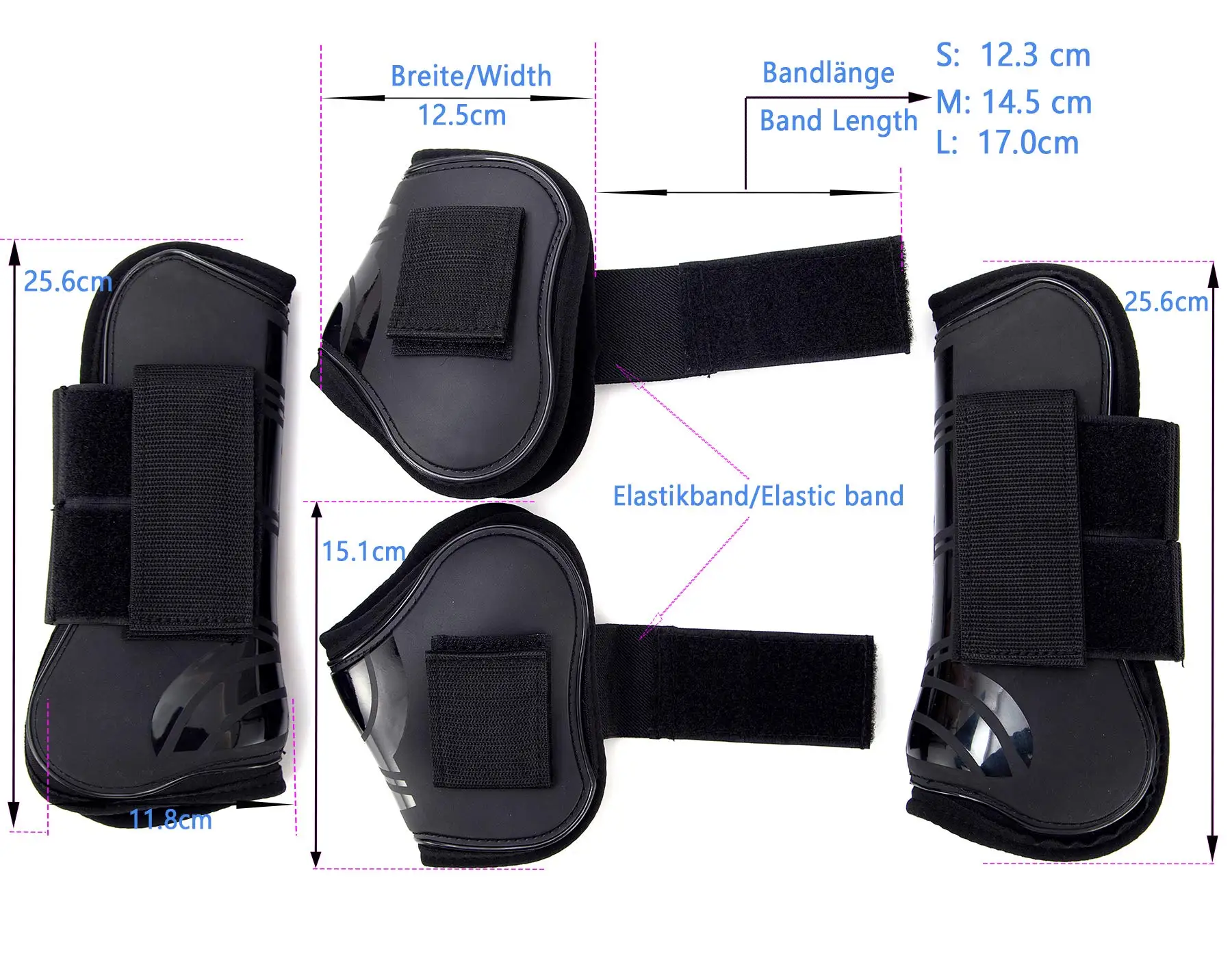 4個セット-馬用ガイター-puシェル製腱ブーツ-ジャンプ＆競技用