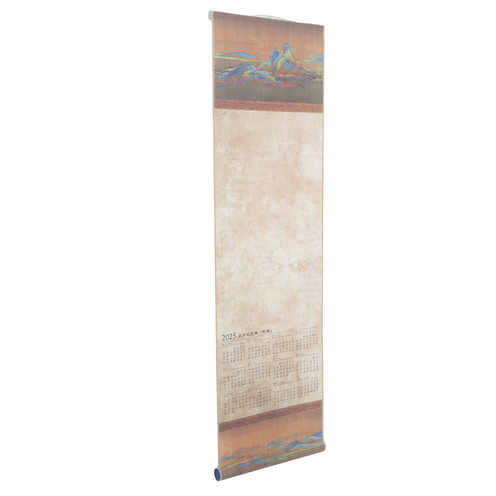 

Wall Hanging Scroll Calendar Chinese Calligraphy Retro Decor Writing Brush Yearly Monthly School Planners Wax Dyed Paper Blank