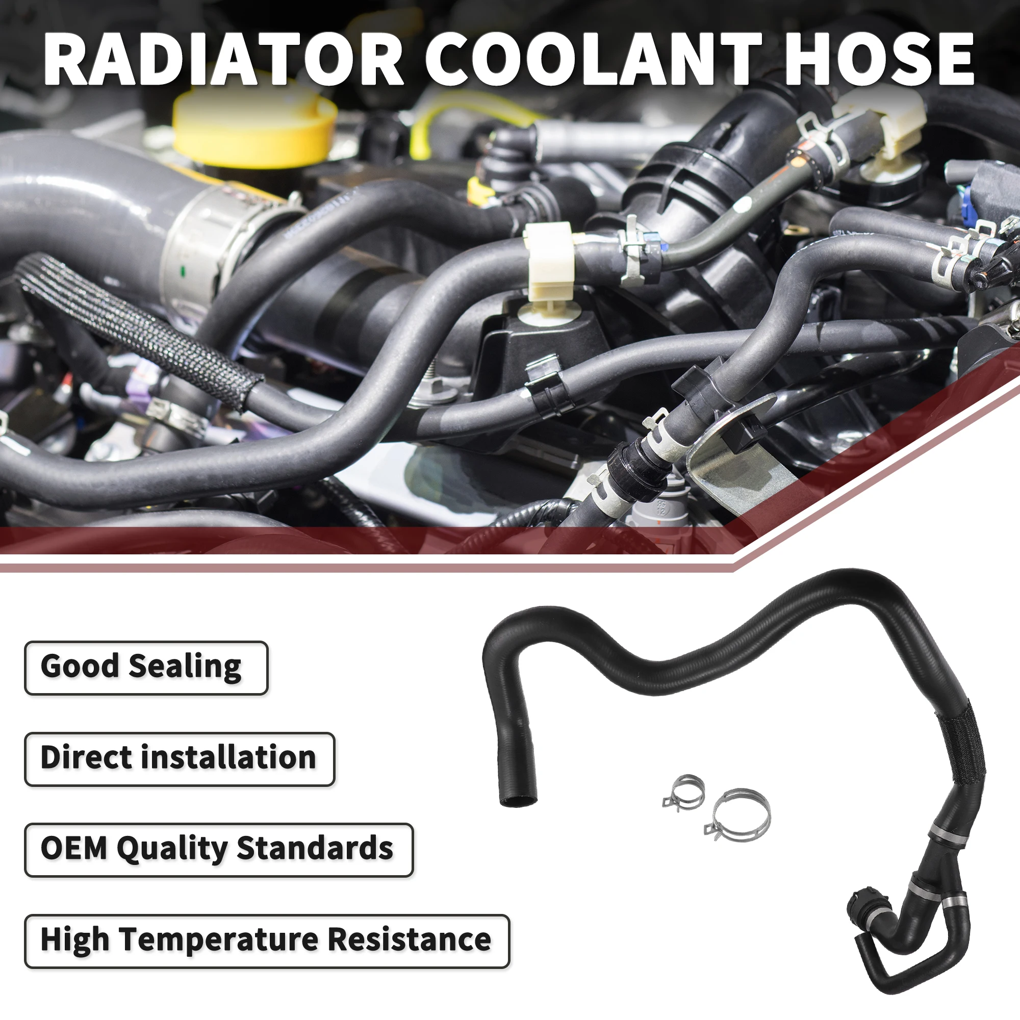 

Шланг охлаждающей жидкости радиатора UXCELL для Ford Galaxy 2006-2015 No 6G918286EF | Черный 1 шт.