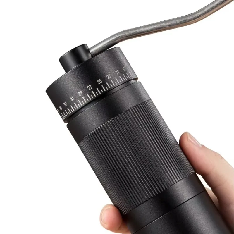 

Custom logo black manual coffee bean manual grinder with stainless steel burr gift box packaging