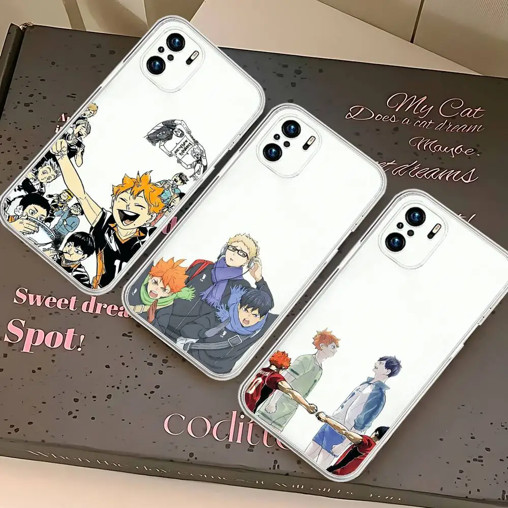 

Amine H-Haikyuu Phone Case For Transparent Xiaomi 11 Redmi Note 11 5G 8T 9A 9 10T Note8Pro Note9 12S Ultra Design