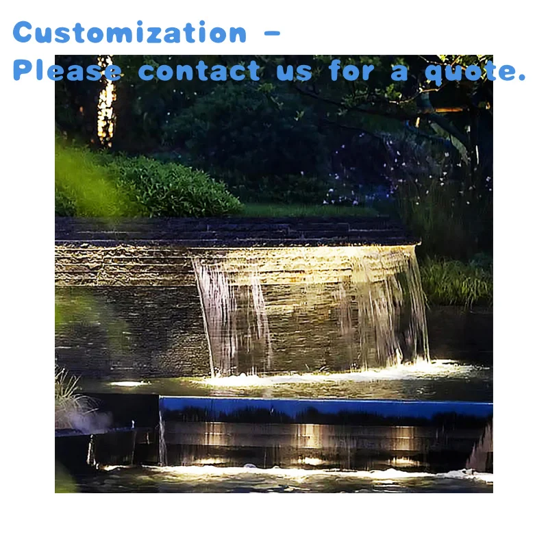 

custom.Curtain Wall Pool or Pond Outdoor Customized LED Artificial Waterfalls