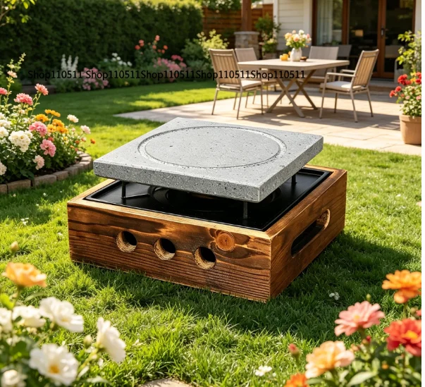 Japanese Lava Cooking Stone & Alcohol Stove Set, Indoor Grill for Sizzling Steak Making
