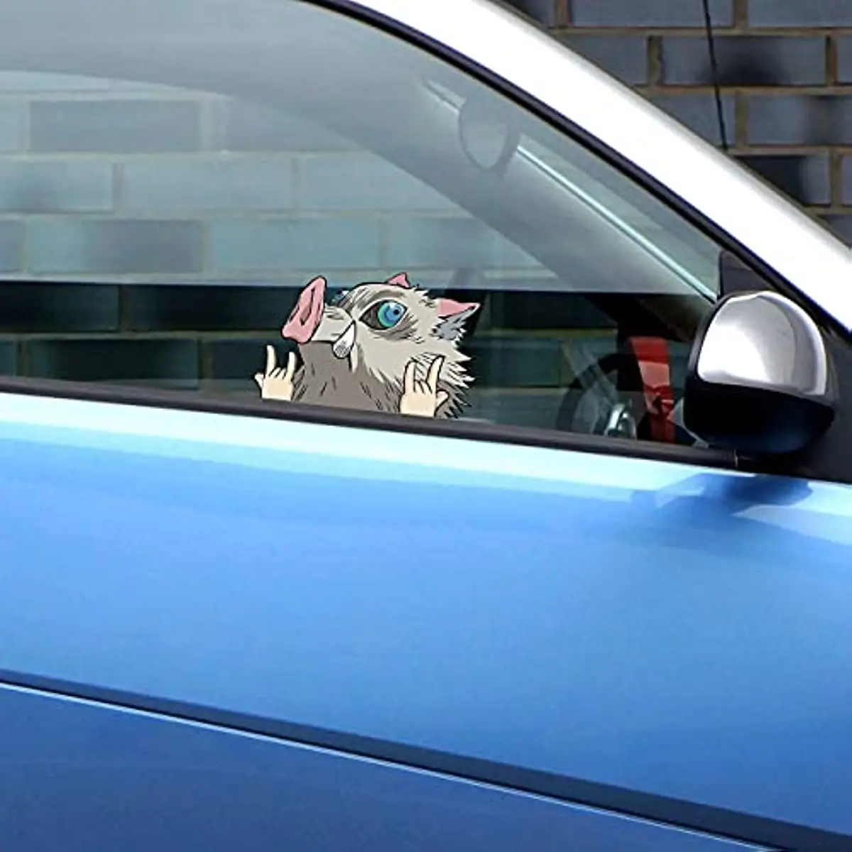 ل 4 قطعة 5.11 "شيطان Kimetsu Yaiba القاتل أنيمي ملصقات السيارات والشارات Kamado Nezuko سكيت الزجاج الأمامي نافذة الشارات