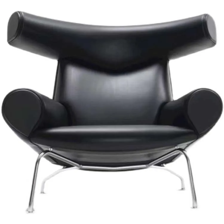 

Hotel creative designer chair single leather sofa leisure chair