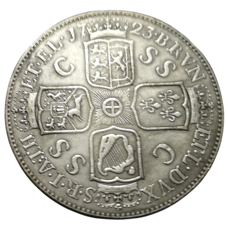 1723 United Kingdom 1 Crown Silver Plated Copy Coin