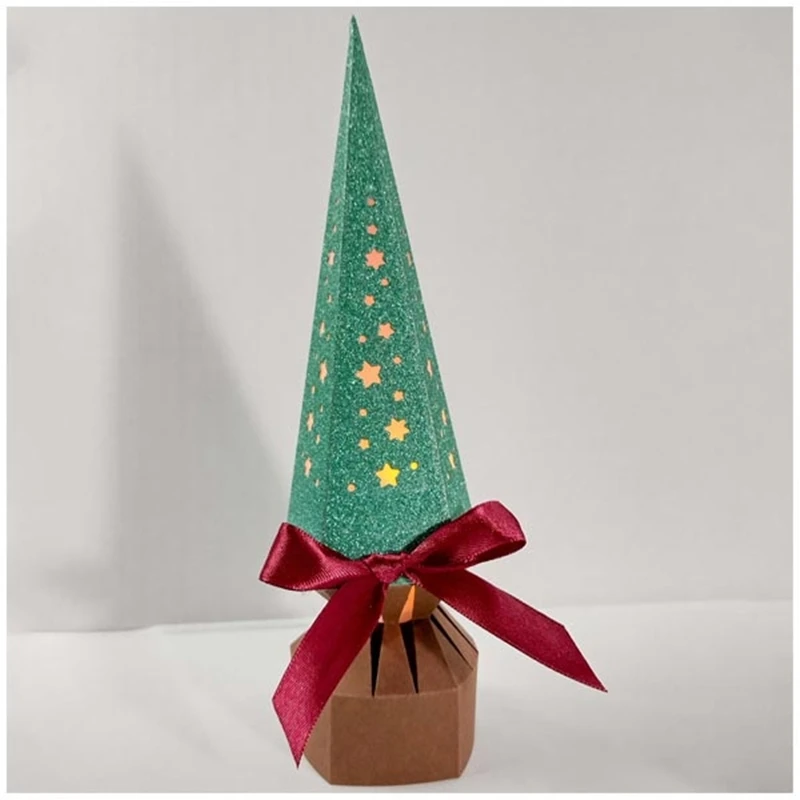 جديد 2025 مخروط كبير شجرة عيد الميلاد هدية صندوق جيب يموت حقيبة قطع يموت سكرابوكينغ بطاقة صنع الإطار الحرفية