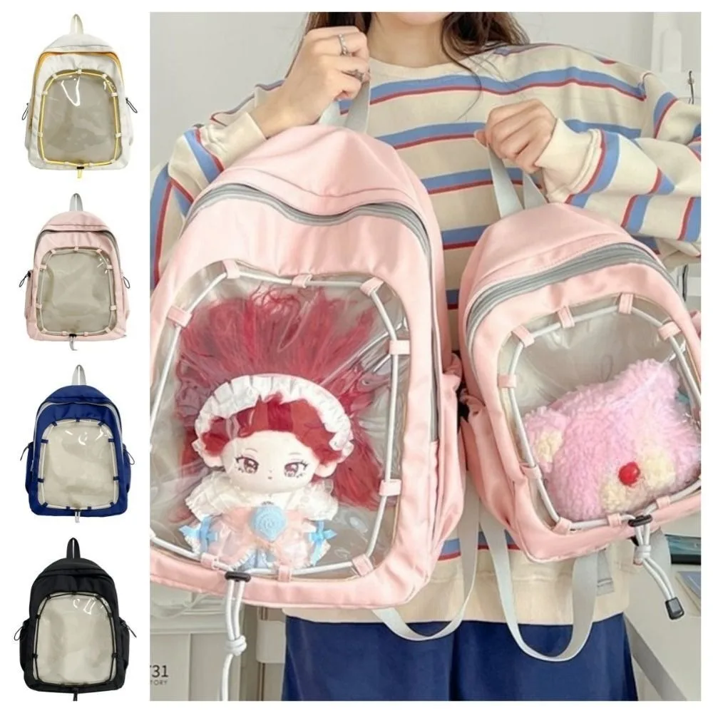 Nuevo bolso Ita de muñeca de algodón transparente, bolsa de exhibición de muñeca Y2K de ocio de gran capacidad, decoración DIY, mochila transparente para estudiantes