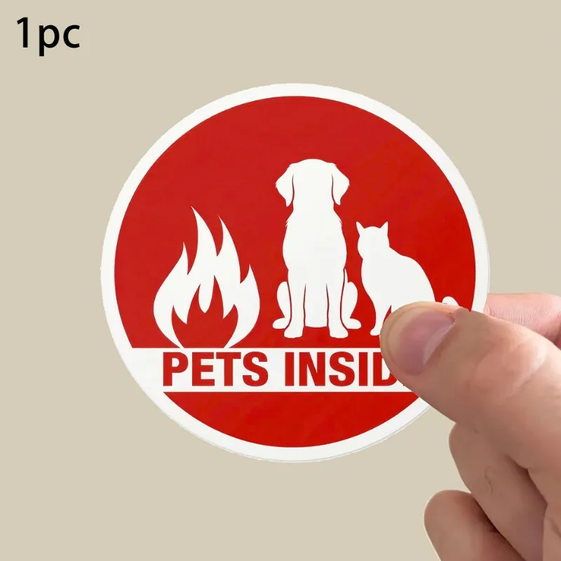 1pc - Indoor Pet Fire Safety Sticker, Emergency Rescue Alert Sticker, 