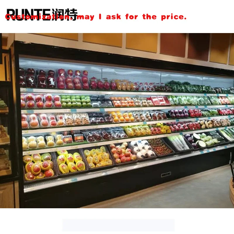 

Изготовленный на заказ открытый холодильник/холодильник для витрины молочных продуктов/холодильник для витрины овощей с низким дном