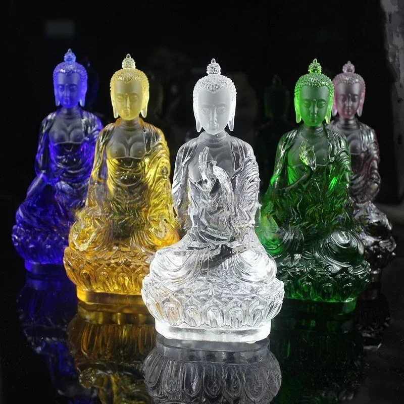 Ancient glazed Buddha statue ornament Qingdi Chidi Wufang Buddha provides Buddha statue wholesale