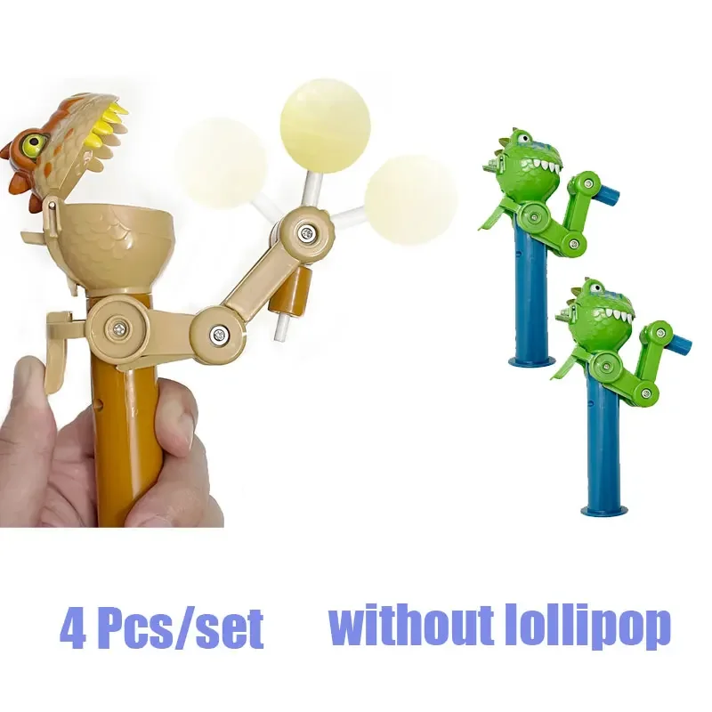 4 Pcs Creative Gifts Lollipop cat toy catnip Big Mouth Dinosaur For Catnip Ball Robot Lollipop Holder  Novelty Relax Toy Cute