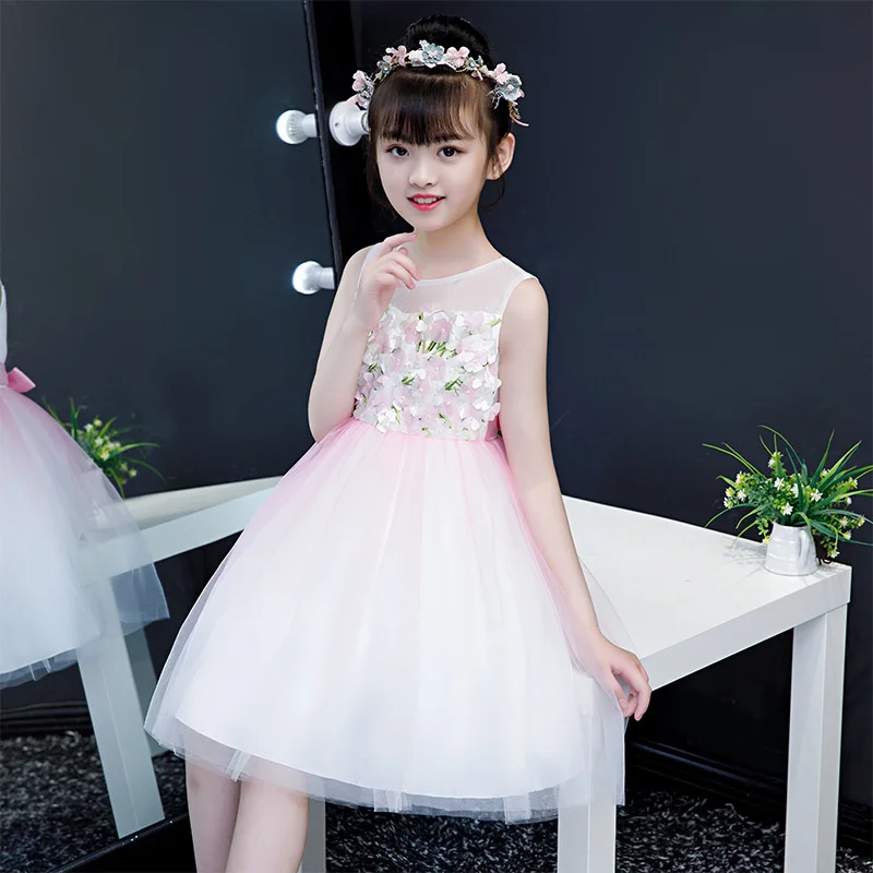 

Children's dress princess dress flower girl fluffy yarn high-end catwalk girl host piano performance dress foreign style