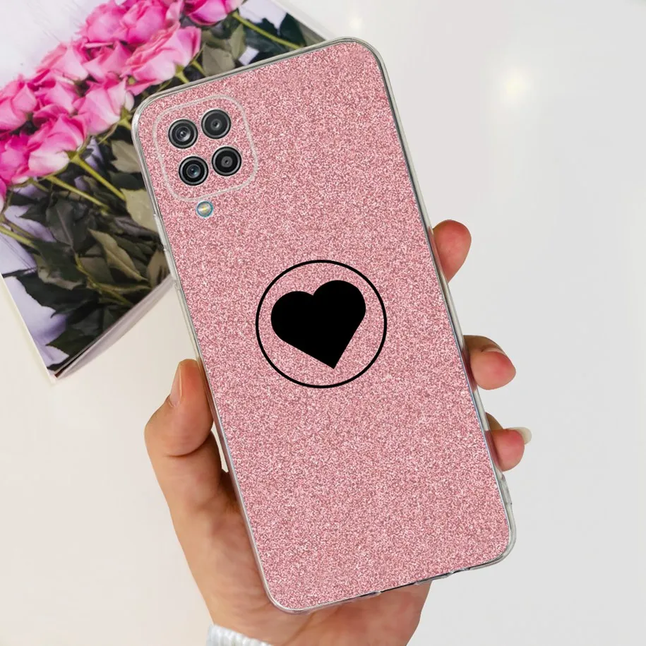 For Samsung Galaxy A12 Case Transparent Cover Fashion Flower Slim Soft TPU Phone Case For Samsung A12 SM-A125F M12 F12 A 12 Capa