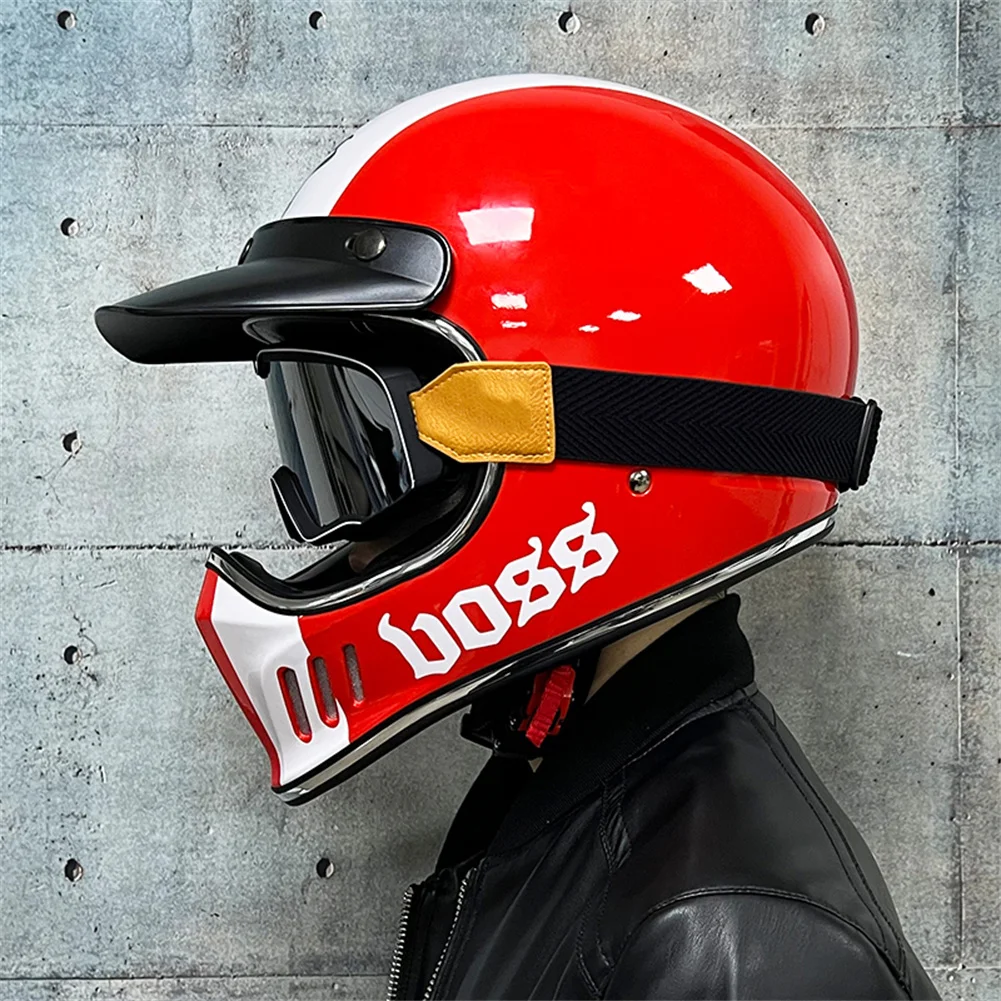 Vintage Full Face Motorcycle Motocross Helmet ABS Shell Lightweight Casque High Quality Casco Moto Four Seasons Cruise view 3
