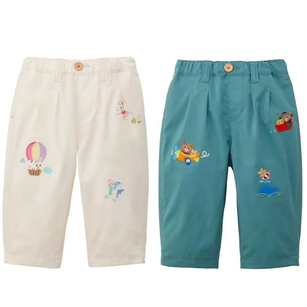 

baby girl clothes kids pants Bear Pattern Cartoon Embroidered Pants boys and girls Fashionable casual pants