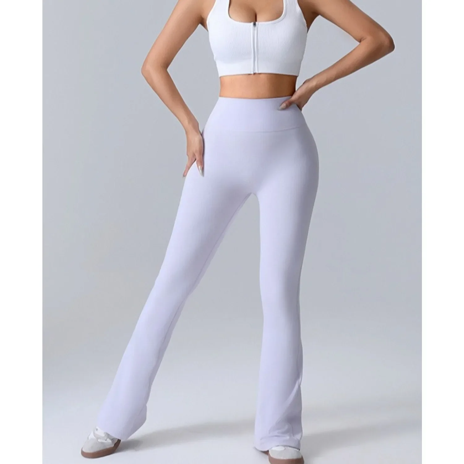 New Women's Seamless Wide Leg Sports Pants High Waist Hip Lifting Slim Fit Yoga Pants Gym Exercise Outdoor Sports Flared Pants