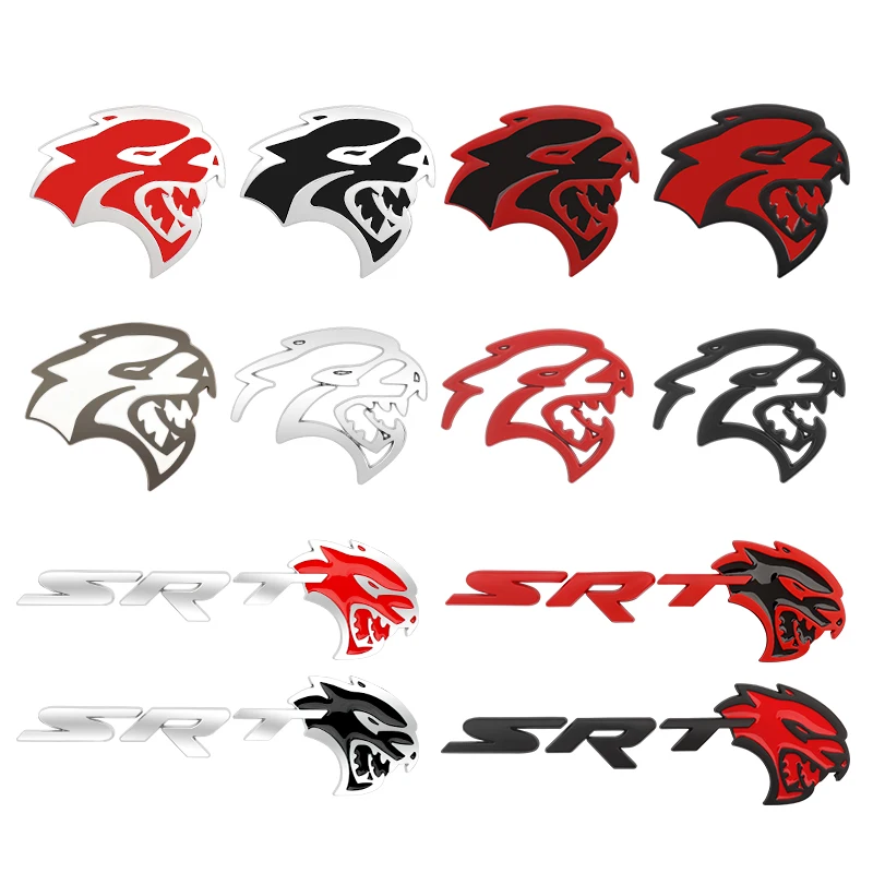 Металлический 3d-значок маленького размера в виде головы хеллка, наклейки на заднюю багажник, эмблема для зарядного устройства Srt8 Srt4 Дротика Durango Caliber Journey Caravan