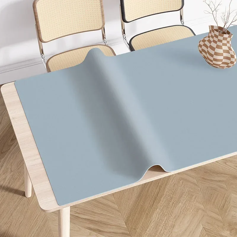 Simple Fashion Dining Table Mats Waterproof Oil-proof Anti-scald PVC Leather Mat Solid Color Desk Tv Cabinet Coffee Table Mat