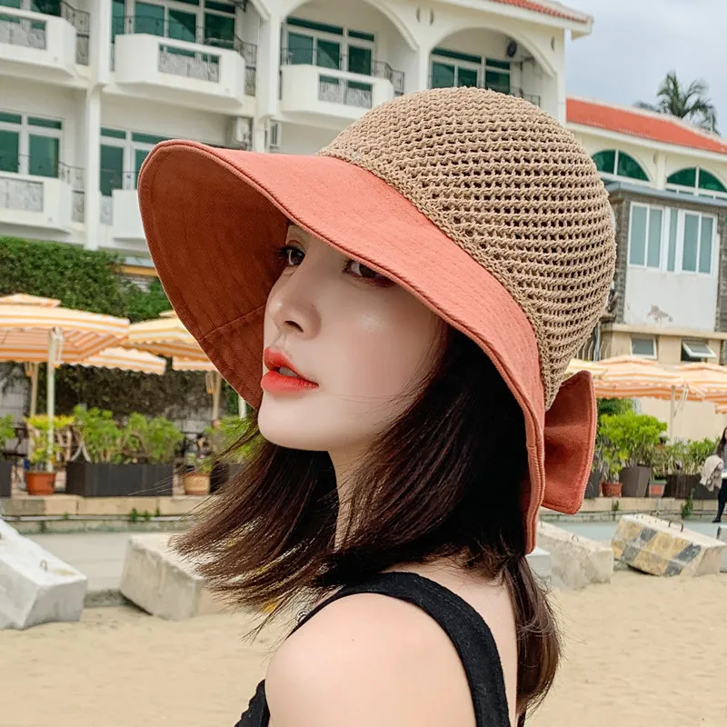 2021 Mới Beret Nữ Ngoài Trời Thời Trang Đường Phố Retro Hình Bát Giác Vành Mùa Hè Đi Biển Bãi Biển Thoáng Khí Người Cá Nón