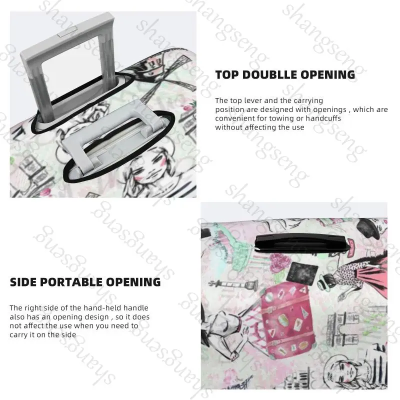 Eiffel Tower, Paris Travel suitcase protective case, suitcase cover, elastic protection, washable Luggage cover, 18-32 in