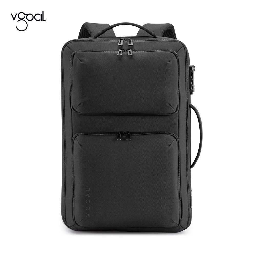 

Kingsons Backpack For Men 17 inch Laptop with Custom Lock &Type-C USB Charging Port 180° Open Waterproof Black Gray
