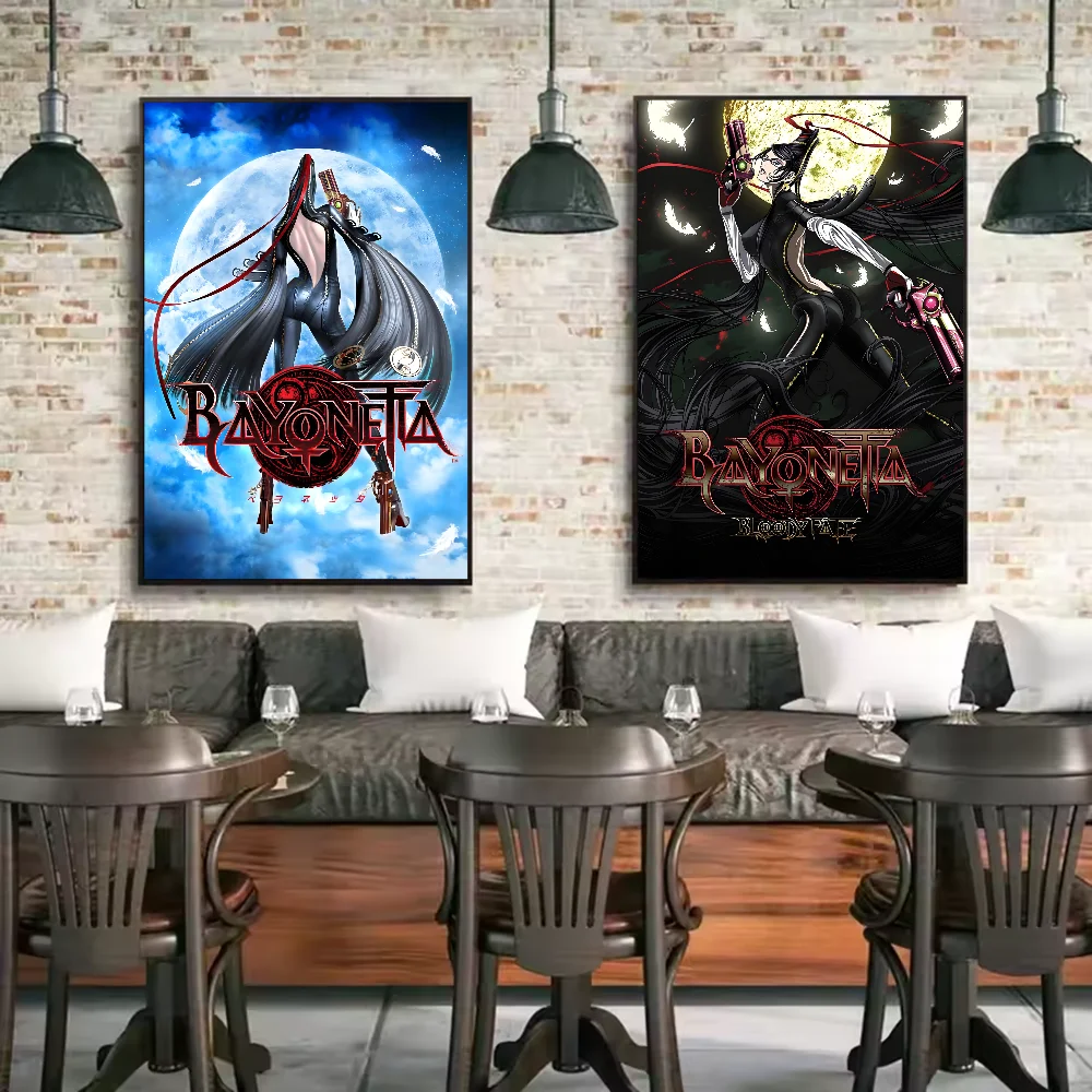 Game bayonetta 3 Classic Vintage Poster HD art sticky wall waterproof home living room bedroom bar aesthetic decoration