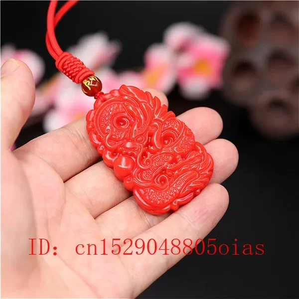 Collier pendentif dragon en pierre naturelle pour hommes et femmes, amulette sculptée, breloque bijoux en jadéite chinoise, cadeaux de mode diversifiés, sites rouges