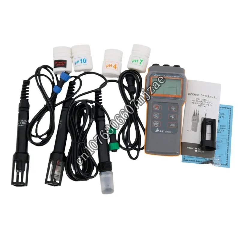 

Upgrade AZ86031 Water Quality Meter PH Meter Conductivity or Salinity or TDS, Dissolved Oxygen and Temperature