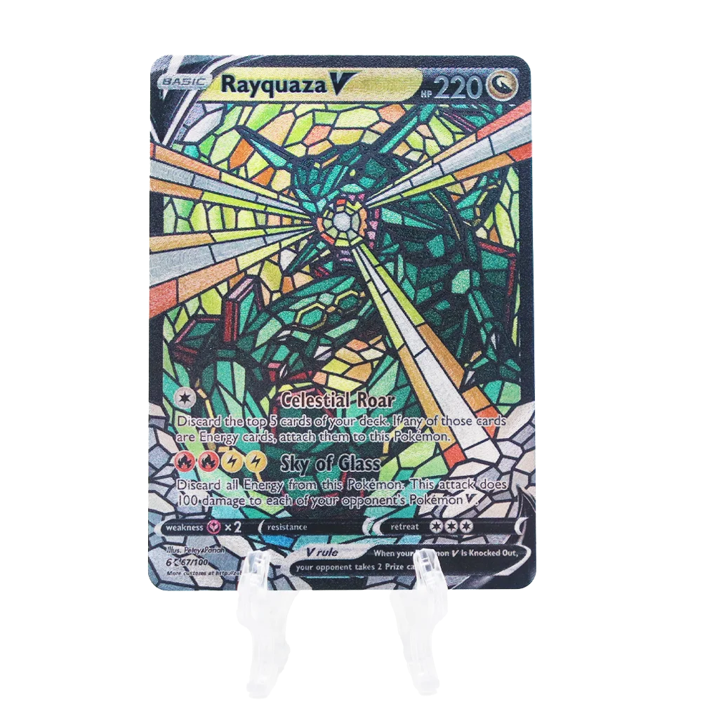 Anime PTCG Kartları Kyogre Rayquaza Groudon Doku Yüksek Kaliteli Oyun Hobi Koleksiyon Kartı Erkek Kız Doğum Günü Hediyesi