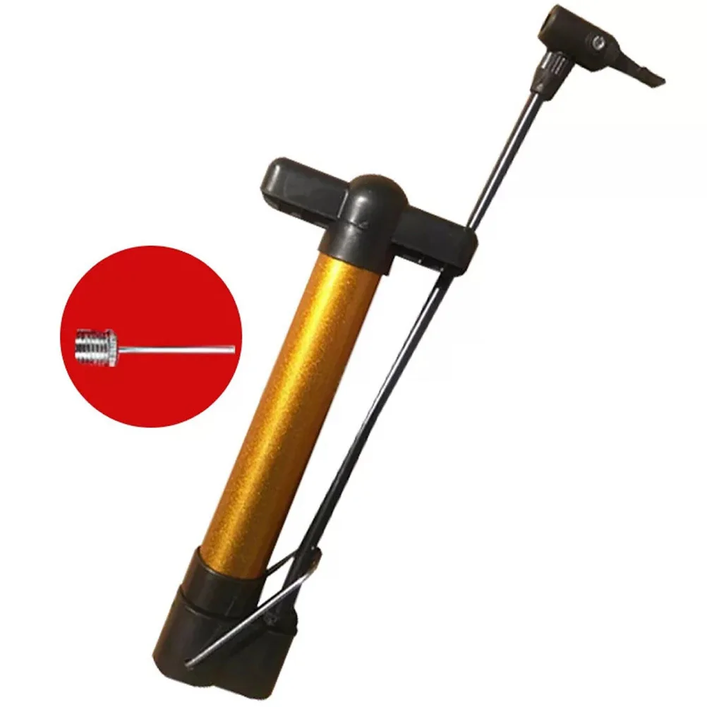 Durable Iron Bike Pump Golden High Pressure Inflation Mini Air Supply Easy Carry Use Non Scratch Sealed Rubber Portable