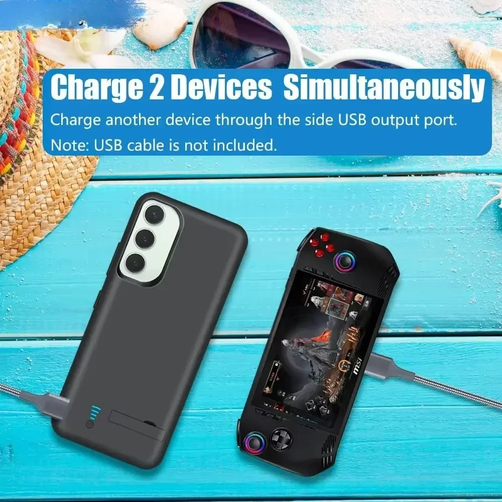 حافظة بطارية 10000 مللي أمبير لهاتف سامسونج جالاكسي S22 S25 Ultra S24 S23 S21 FE S10 S10e نوت 8 9 10 20 S20 + حافظة شاحن إضافية باور بانك