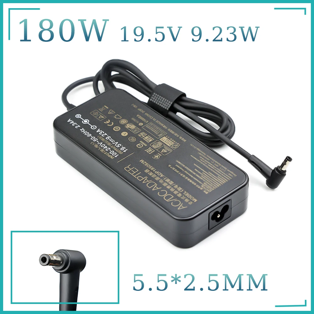 19.5V 9.23A 180W 5.5*2.5mm AC Power Charger ADP-180MB F for Asus ROG G75VW GL502VT FX60V GFX72 Gaming Laptop Adapter for MSI GE7