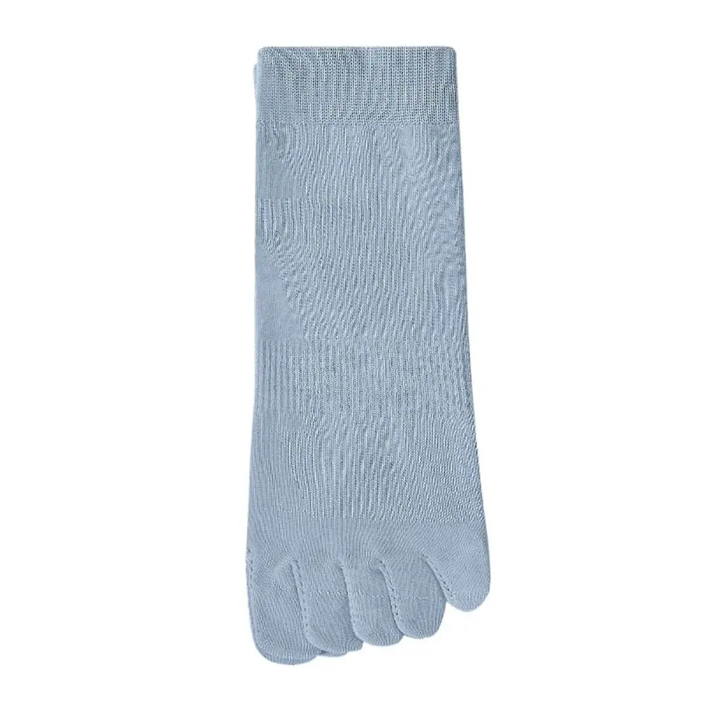 Soft Casual Cotton Winter Solid Color Split Toe Toe Socks Men's Socks Five Toe Socks Middle Tube Socks