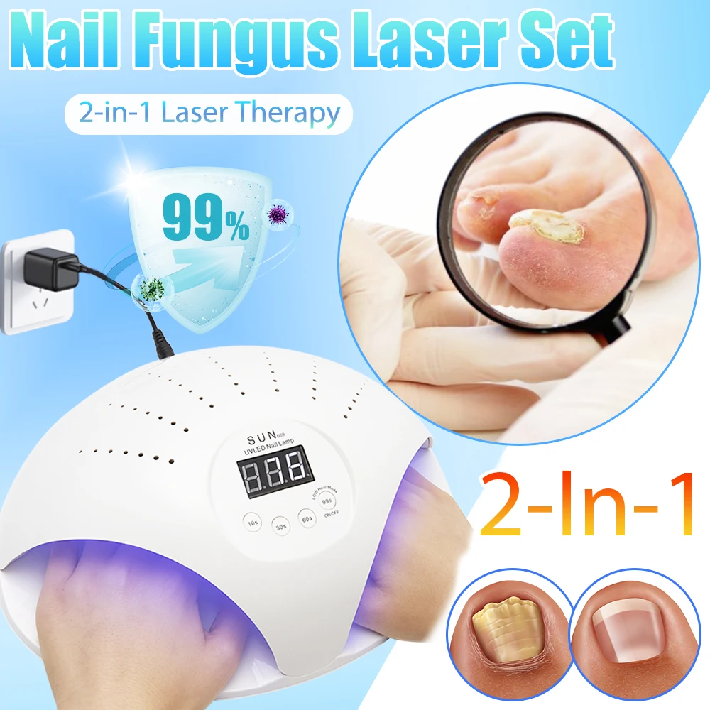 2-In-1 Fungal Nail Laser Device Repair Fast Nails Fungus Onychomycosis Repair Toenail Fingernail Removes Nail Fungus Foot Care