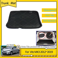 Car Trunk Mat For Toyota Vitz Yaris XP130 MK3 2012~2019 Accessories Cargo Luggage Boot Pad Protective EVA Waterproof Carpet