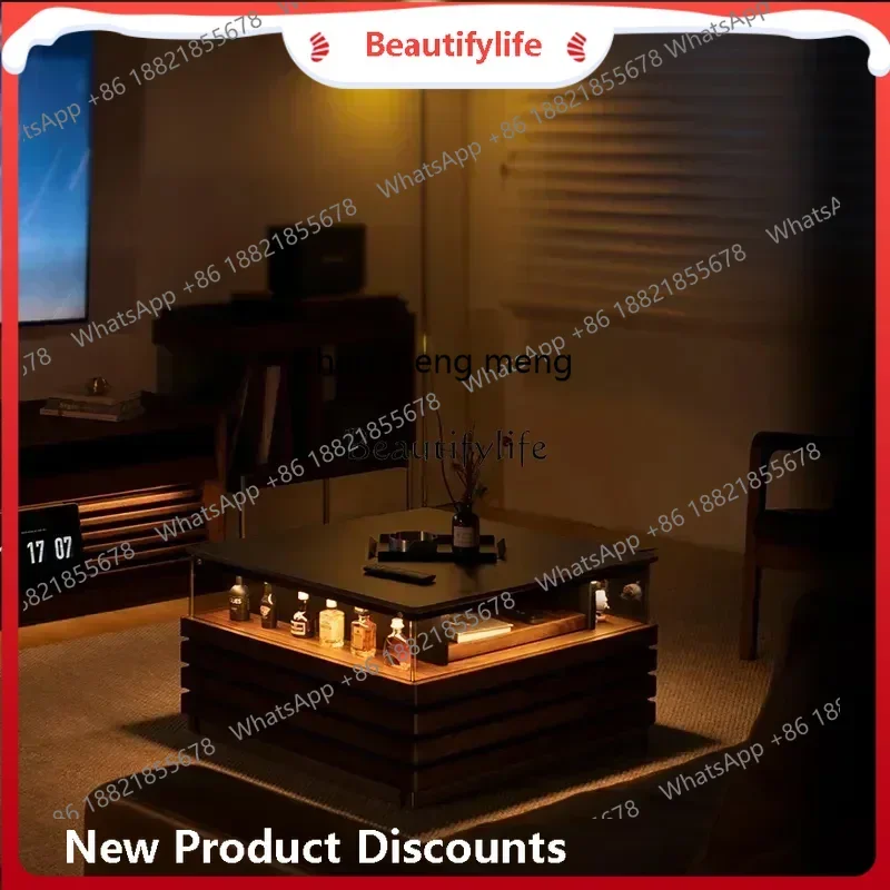 

cn8350 стильный итальянский журнальный столик из цельного дерева, простой ретро-маленький квартирный минималистичный диван из ореховой каменной плиты, приставной столик ss 8617