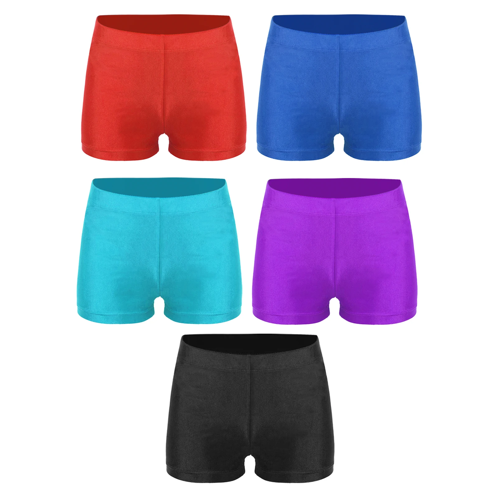 Sports Boxer Shorts for Kids Boys Girls Elastic Waistband Bottoms for Gymnastics Workout Training Dance Competition Performance