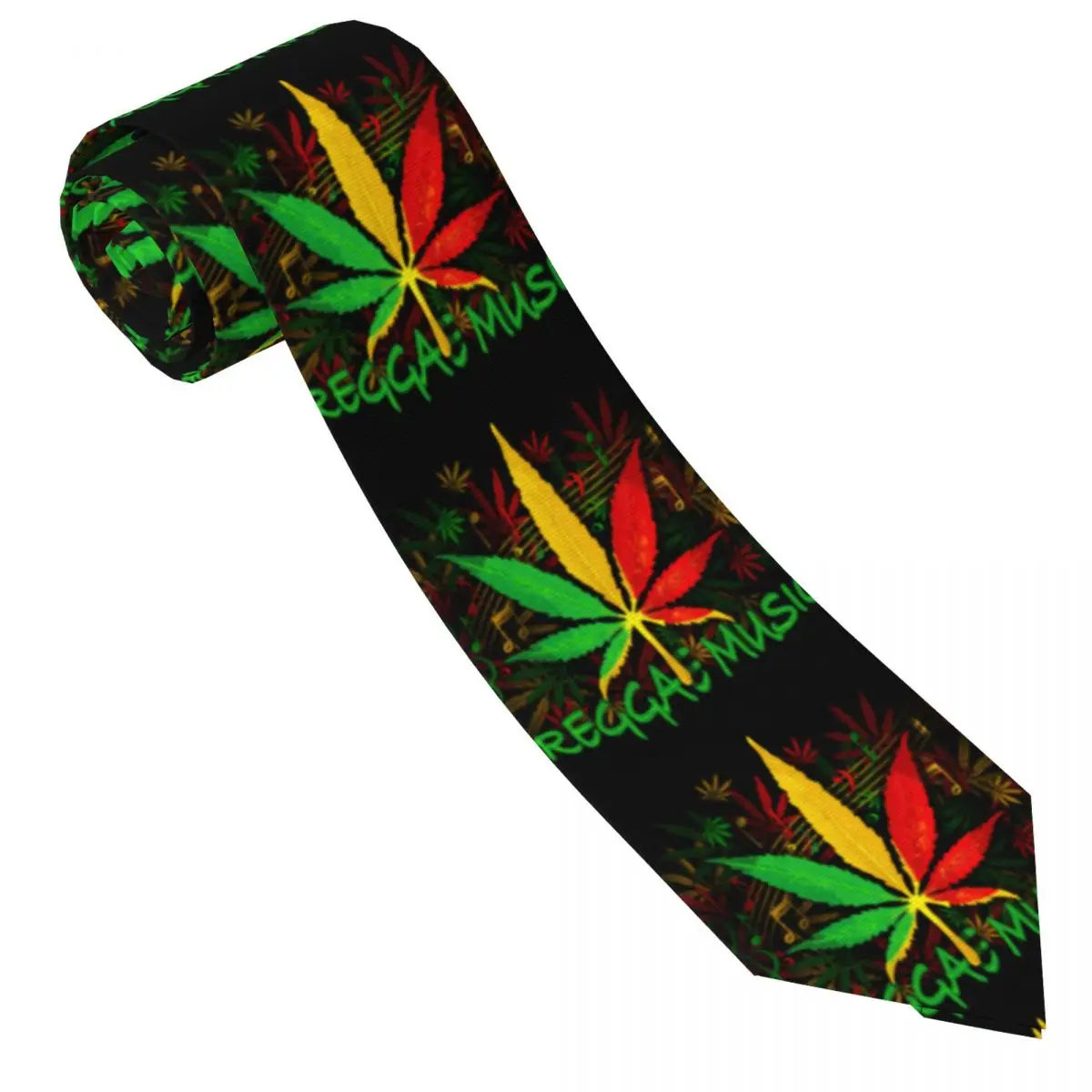 Mens Tie Classic Neckties Rasta Leaves Narrow Collar Slim Casual Tie Accessories Gift