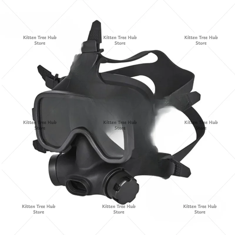 diving full mask, deep diving full mirror all black professional diving equipment