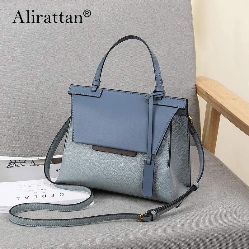 

Alirattan Women's Bag 2024 New Fashionable Genuine Leather Large Capacity One Shoulder Handbag Fashionable Texture Crossbody Bag