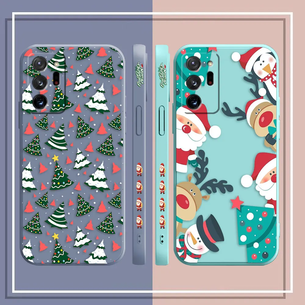 Phone Case For Samsung Galaxy A80 A70 A30 A20S A20 A10 Note 20 M33 M32 Pro Plus Lite Ultra 4G 5G Case Merry Christmas Tree Santa