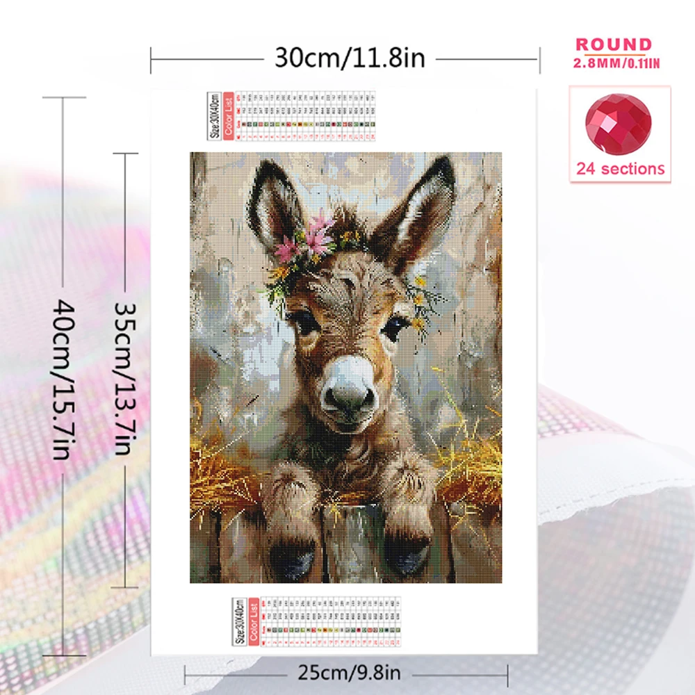 Evershine フルスクエアラウンドダイヤモンド塗装ロバ - Photo Mosaic Print のレビューと価格