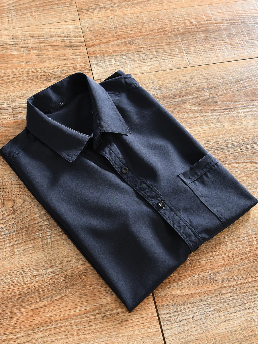 Men's Basic Style Short Sleeve Shirt Summer Casual Breathable Moisture Wicking Pure Color Lightweight Fashion Urban Shirt