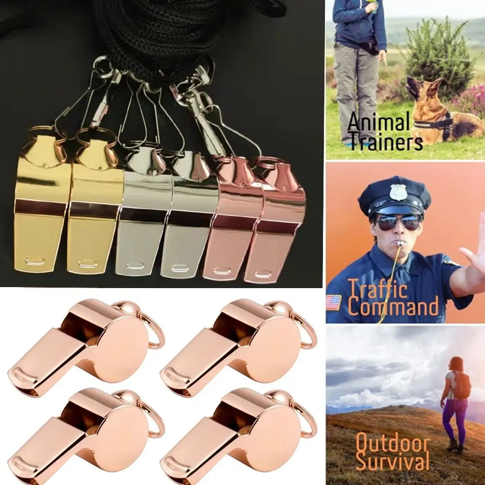 

2pcs High quality Party Training School With Black Rope Metal Whistle Cheerleading Tool Cheerleaders Stainless Steel Whistles