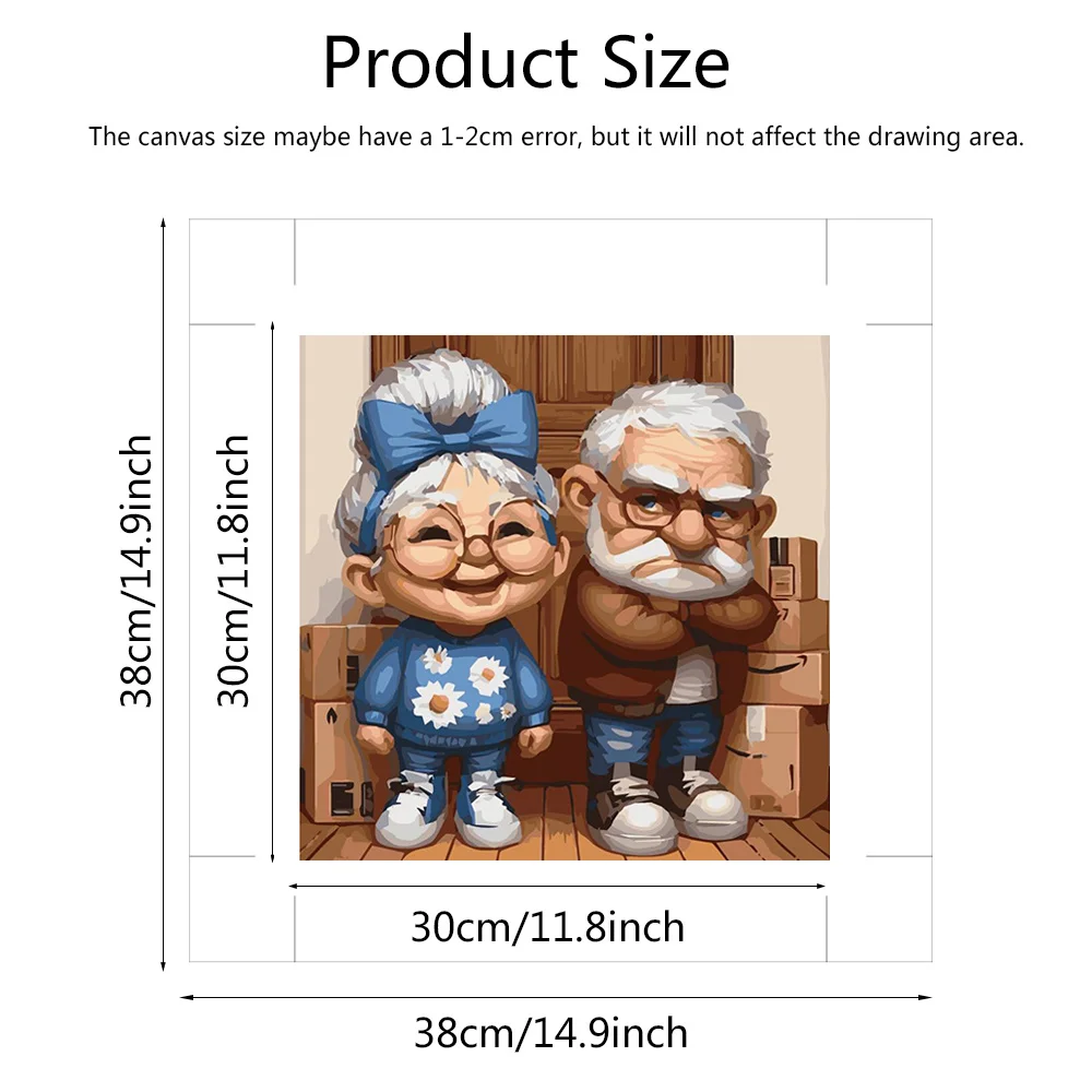 Evershine صور بالأرقام رجل يبلغ من العمر النساء المسنين الوافدين الجدد زوجين صورة اللوحة بواسطة أرقام الكرتون لا الإطار جدار الفن #2