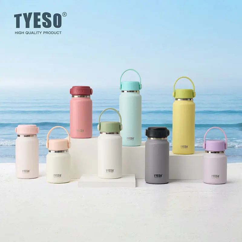 TYESO Mini Pocket Insulated Cup 316 Stainless Steel Vacuum Flasks with Carry Handle Backpack Hanging Direct Drinking Water Cups